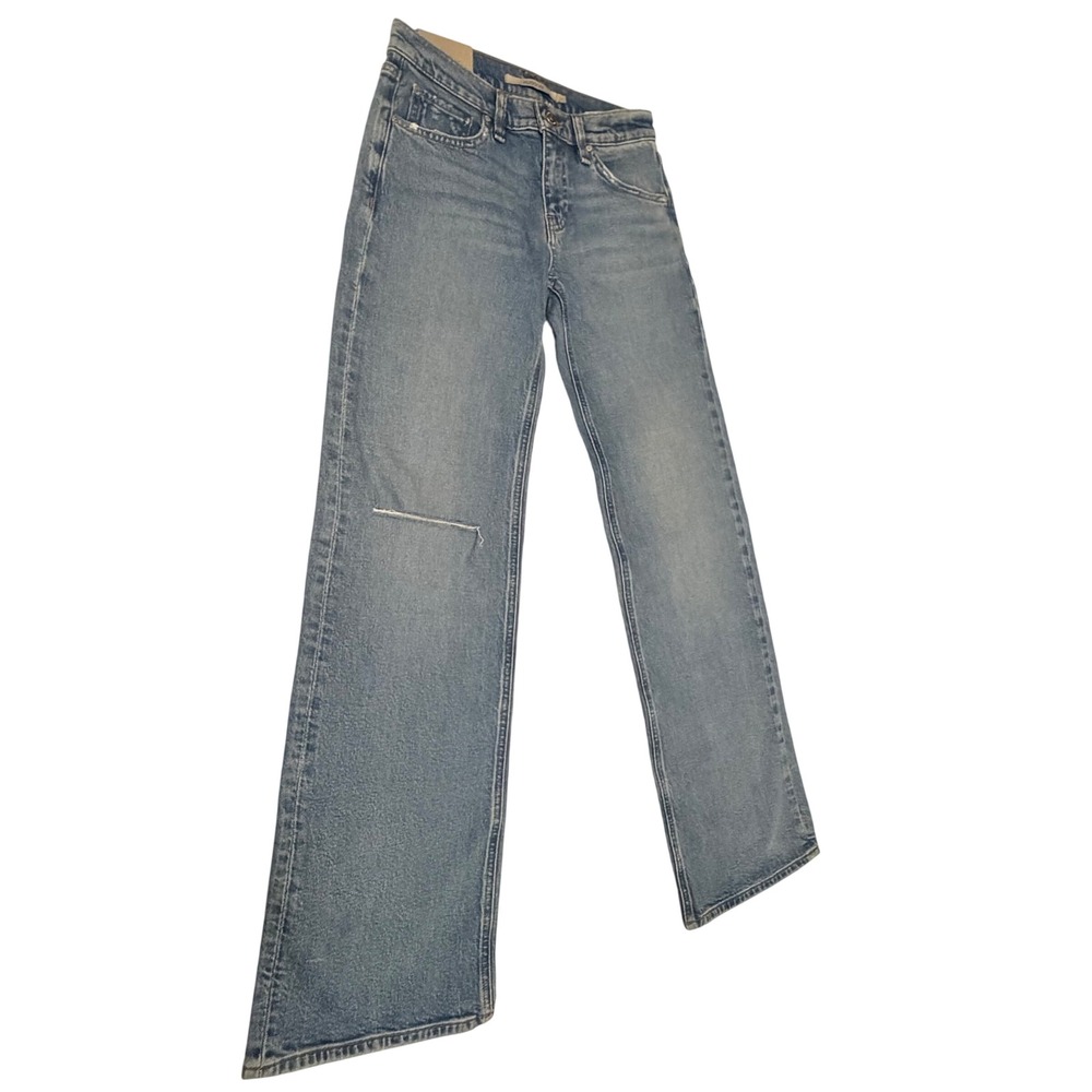Hudson Kelli Low-Rise Loose Straight Jeans Light Blue Distressed 24 C7ASNG1214